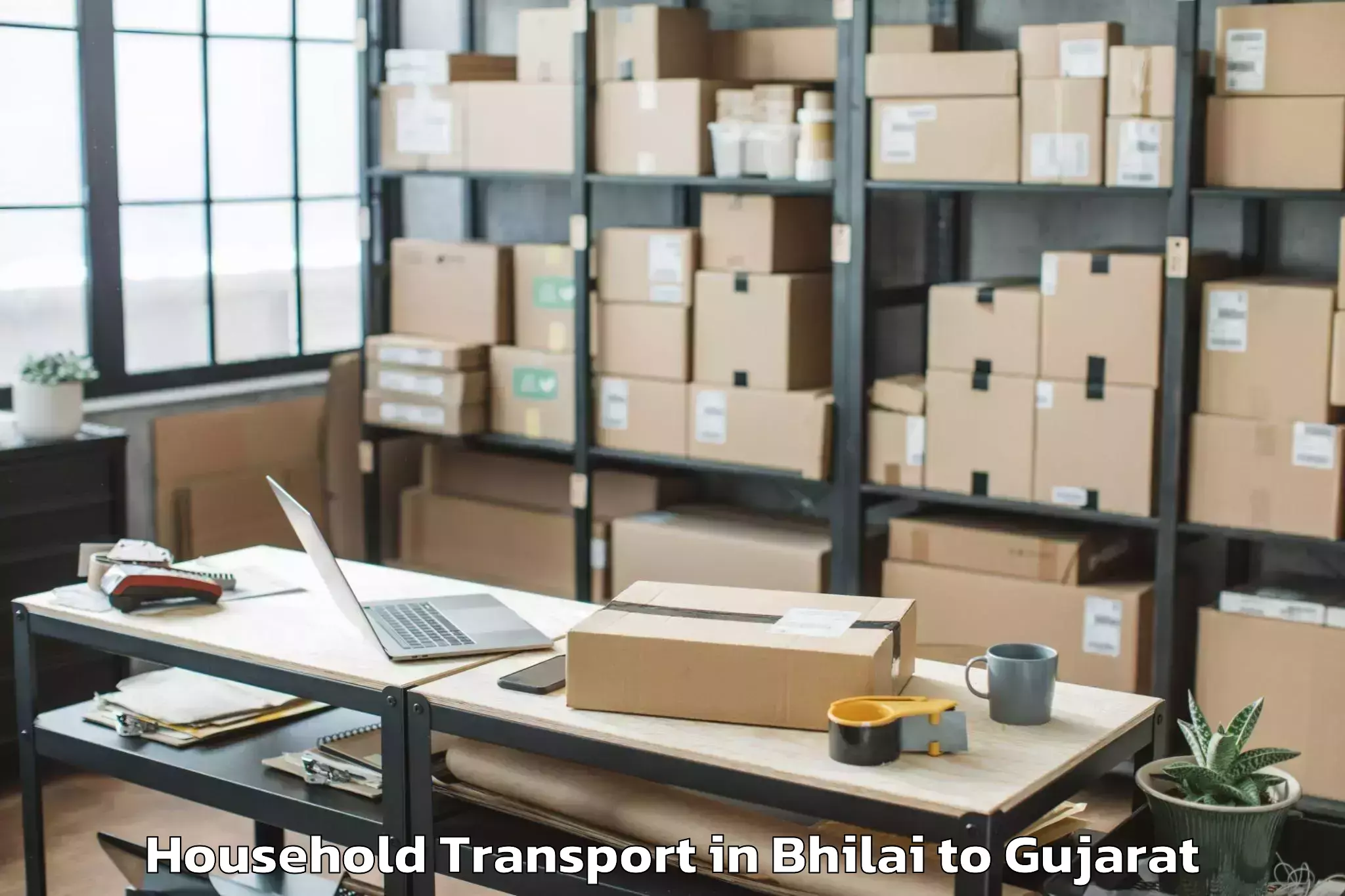 Easy Bhilai to Hazira Port Household Transport Booking